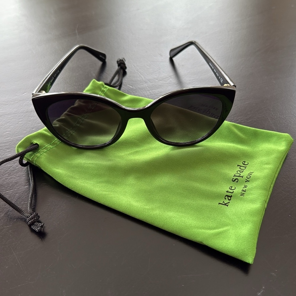 Kate Spade Samantha Black Cat Eye Sunglasses - Picture 8 of 12